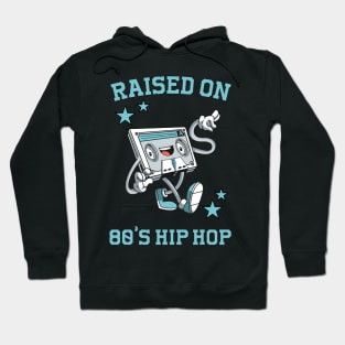 Raised on 80's Hip Hop: Funny Retro Cassette Tape Hoodie